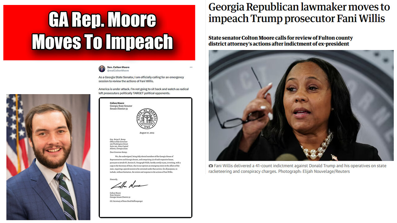 Georgia Senator Moore Calls For Emergency Session To Impeach Fani Willis