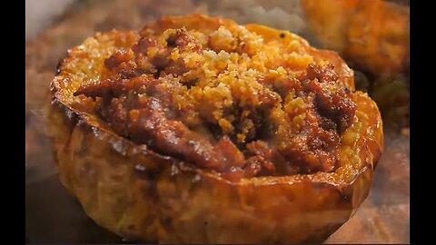 Halloween Grilled Squash with Bolognese (Air Fryer)