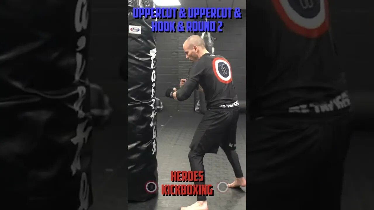 Heroes Training Center | Kickboxing "How To Double Up" Uppercut & Uppercut & Hook & Round 2 #Shorts