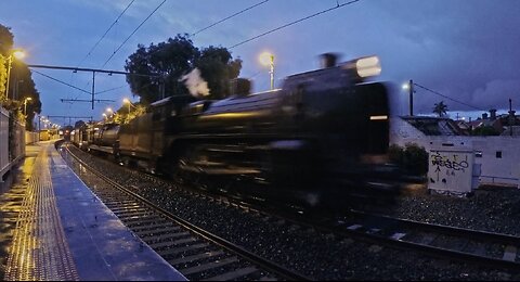 Steamrail's A2 986 passing Ascot Vale station.