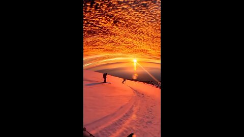 Ice skating amidst breathtaking scenery under the sky ⛷️