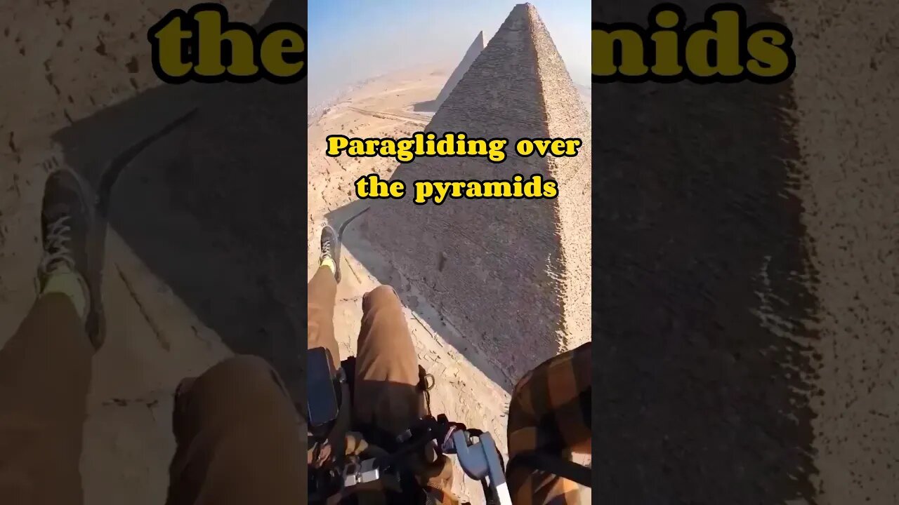 Paragliding over the pyramids #shorts #egypt #pyramids #paragliding