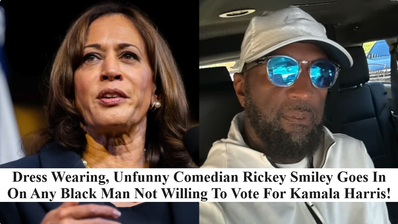 Dress Wearing Comic 'Rickey Smiley' Cries Defending Kamala Harris Against Black Men Not Voting 4 Her!