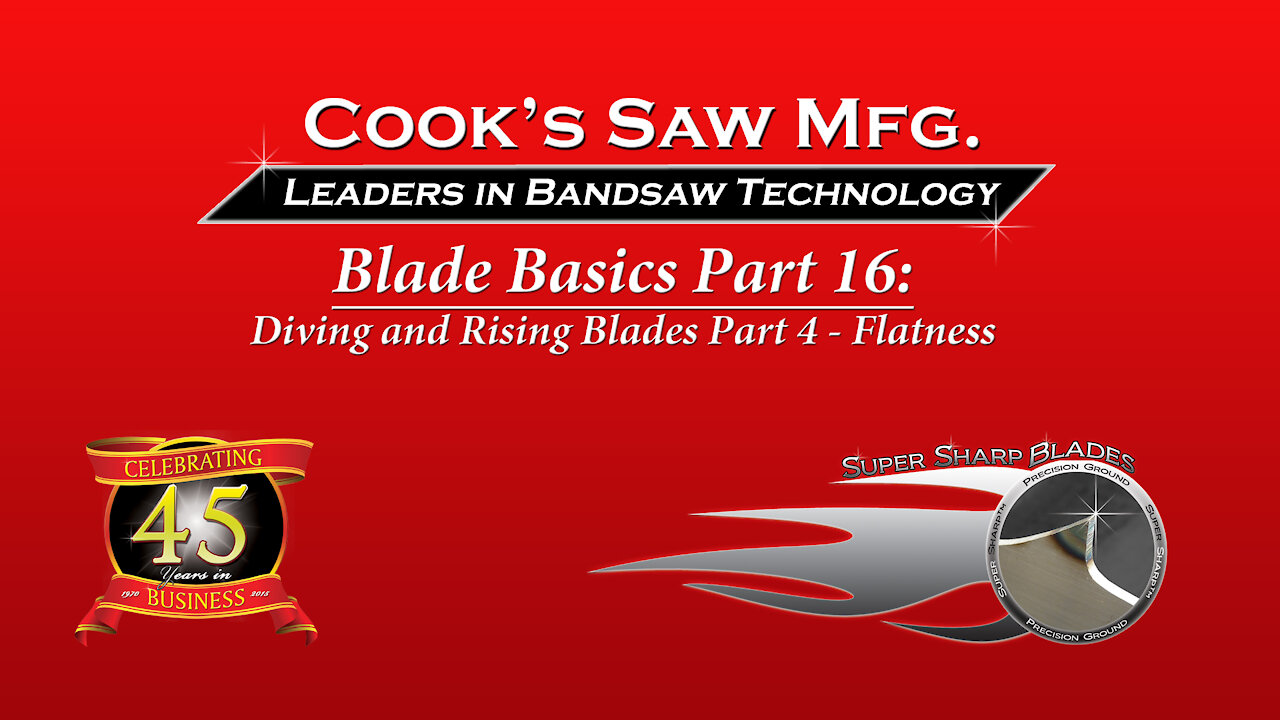 Sawmill Bandsaw Blade Basics 16 - Diving and Rising Blades Part 4 The Flatness