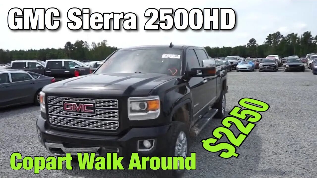 GMC Sierra 2500HD Duramax Flood SUPER CHEAP, Copart Walk Around