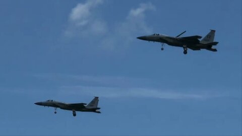 USAF F-15 Eagle Formation & KC-135 Stratotanker