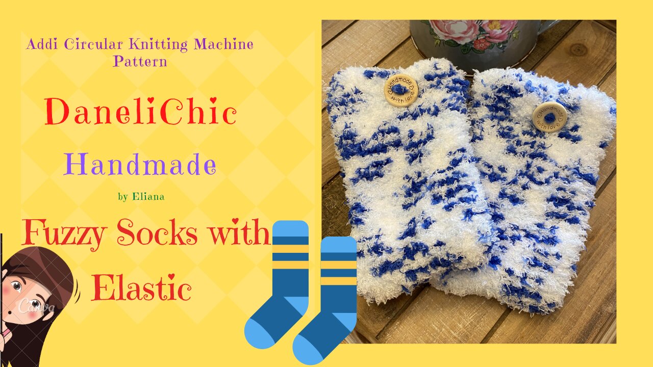 22 Pin Knitting Machine // Fuzzy Socks Pattern // Free Pattern // DIY Instructions