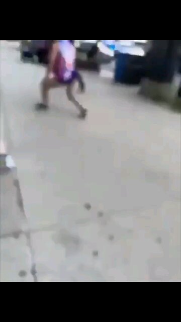 Thief fleeing from police gets tripped & learns a lesson.