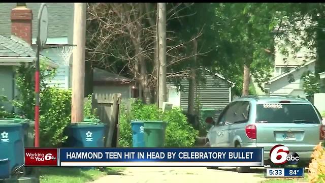 Hammond teen critically injured after he was hit in the head by a falling bullet