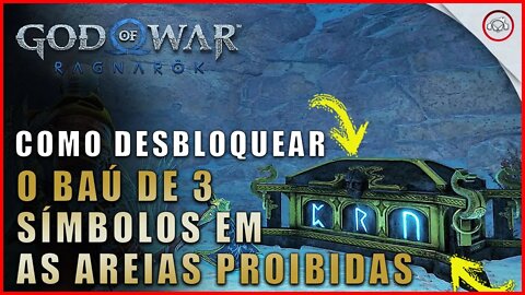 God of war Ragnarok, Como desbloquear o baú de 3 símbolos em As Areias Proibidas | Super dica