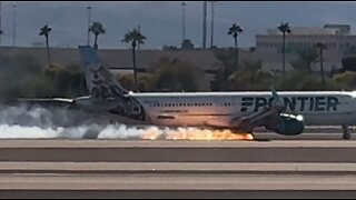 Frontier Airlines Plane Lands While On FIRE