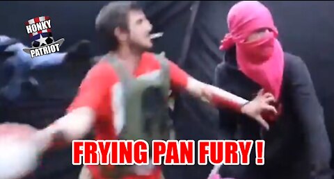 BASED PATRIOT BRAINS ANTIFA PUNKS WITH A FRYING PAN !