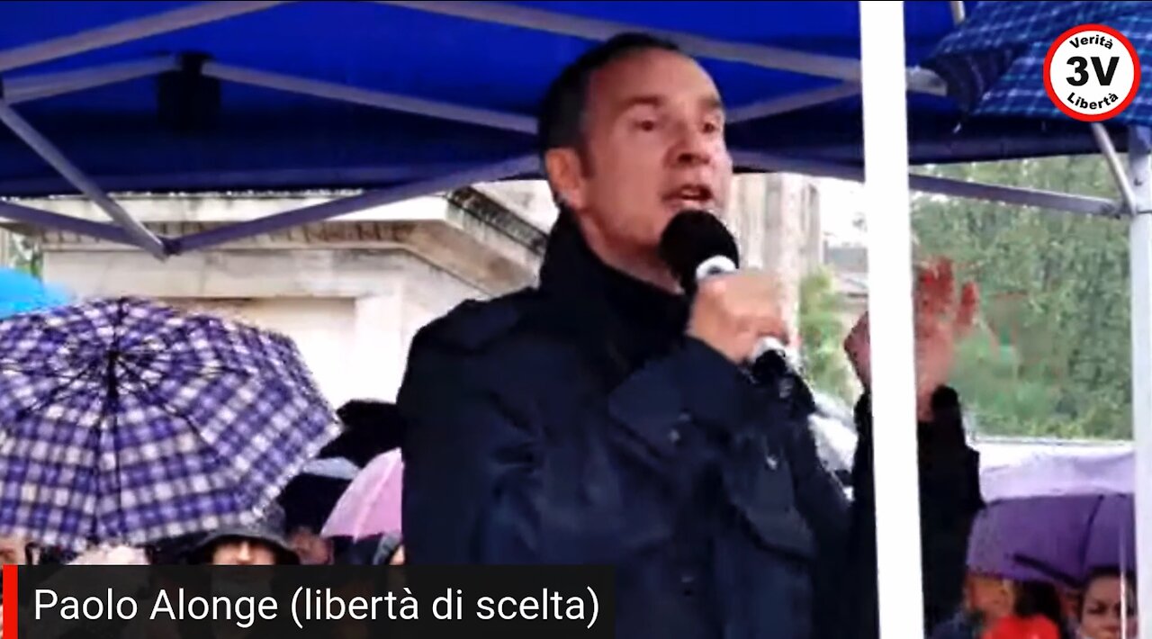 Paolo Alonge candidato sindaco a Torino per 3V alla manifestazione di Milano 1° maggio 2021