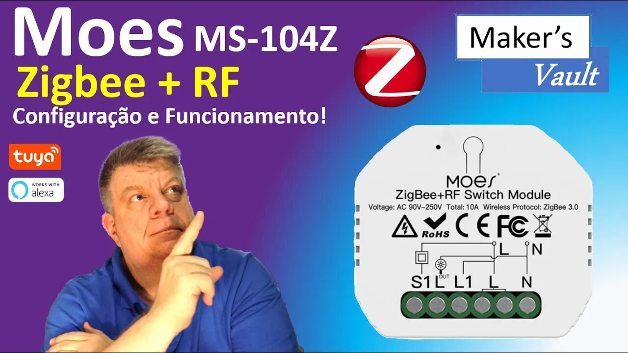 Moes MS-104Z: Mini Switch Zigbee com RF - Configuração e Funcionamento - Use com Alexa!