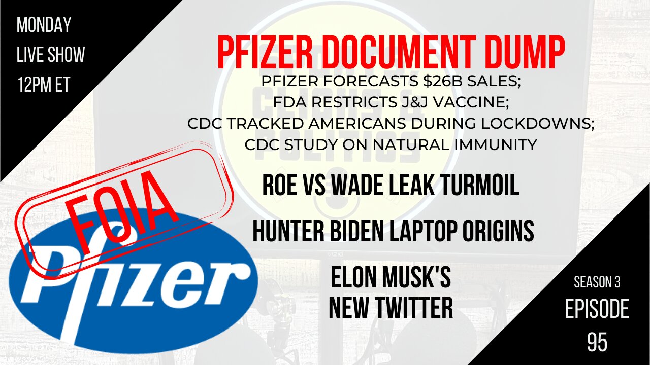 EP95: Pfizer Docs, CDC Tracked Americans, Roe v Wade, Hunter Biden Laptop, Musk’s New Twitter