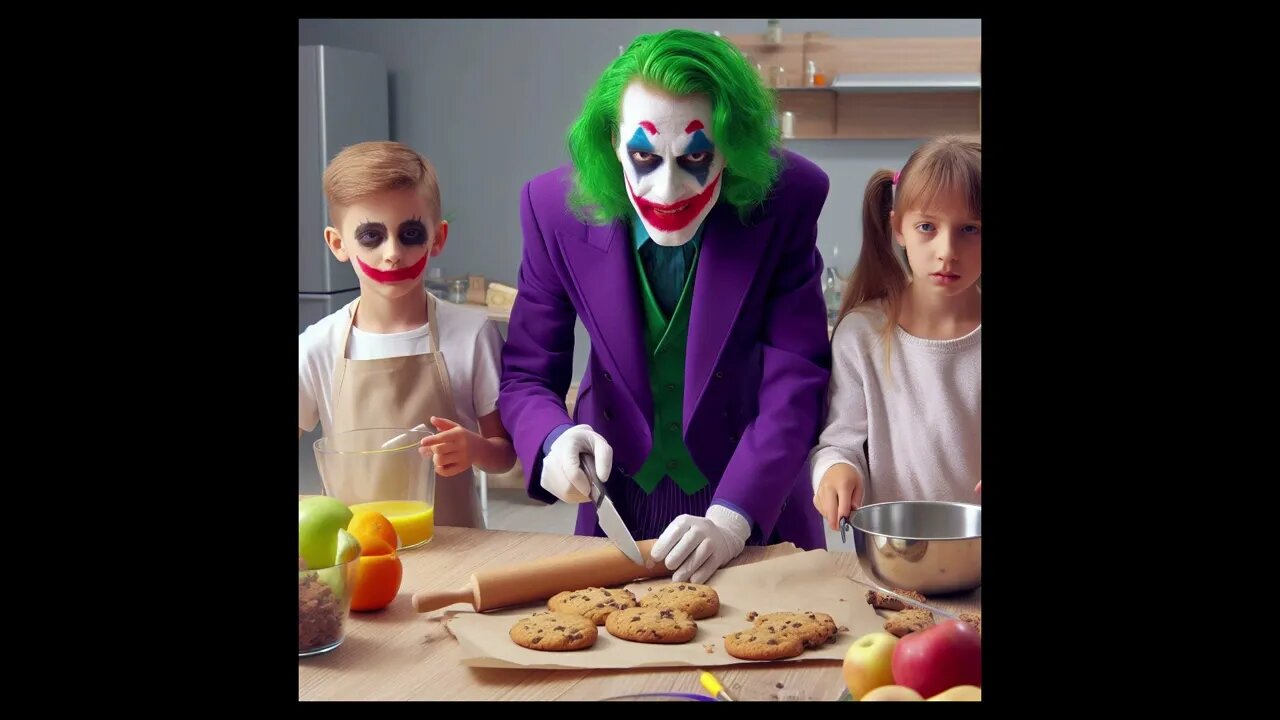 Joker teaches kids how to bake