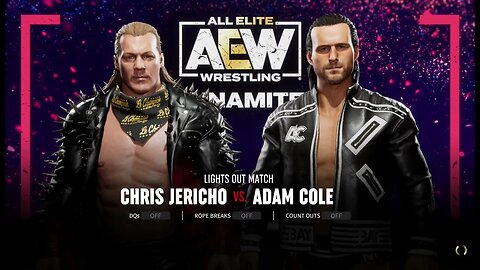 AEW Fight Forever Adam Cole vs Chris Jericho in a Lights Out Match