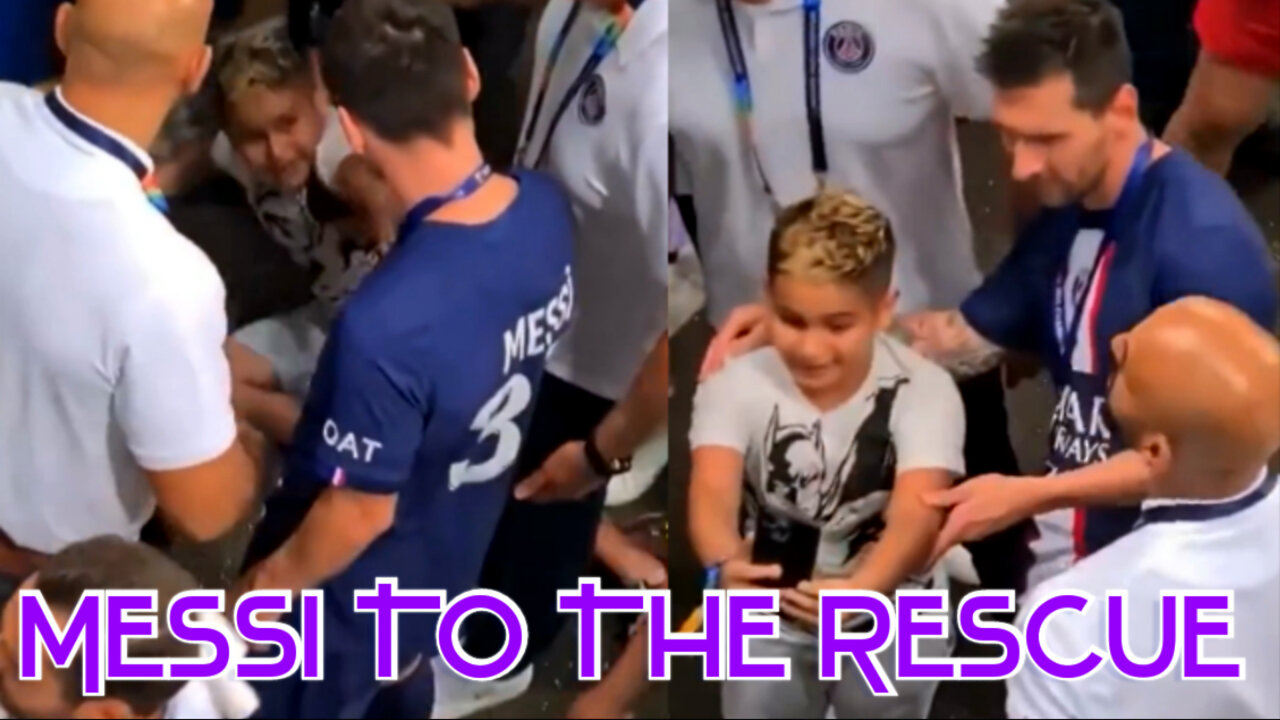 Lovely Moment As Messi Stops Security From Keeping Young Fan Away From Him, Takes Selfie