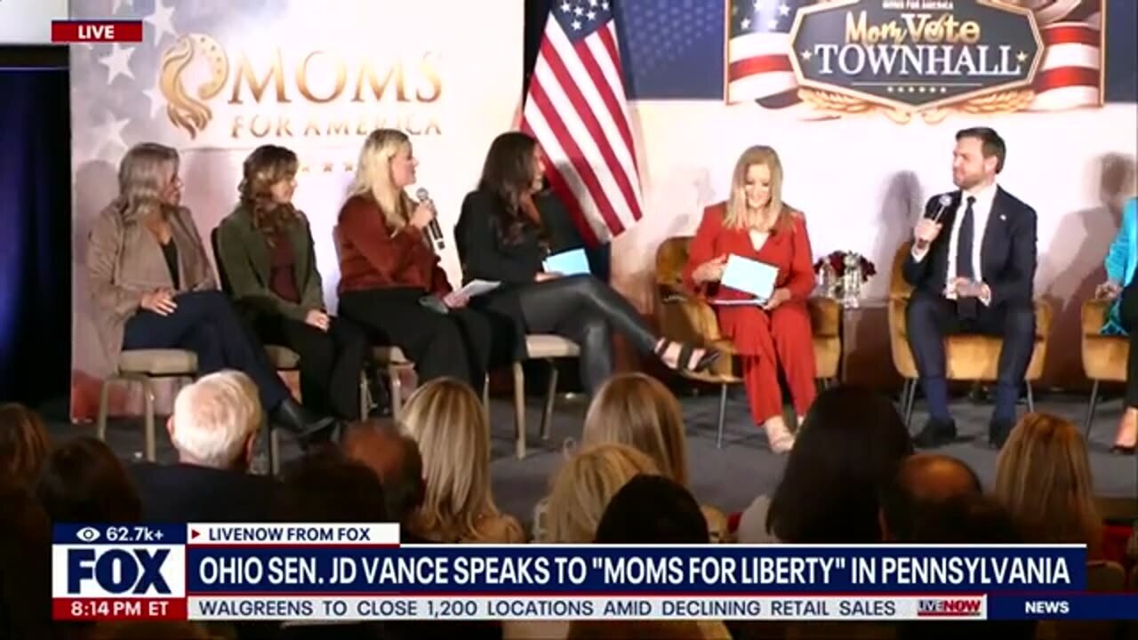 JD Vance town hall with "Moms for America" in Pennsylvania |