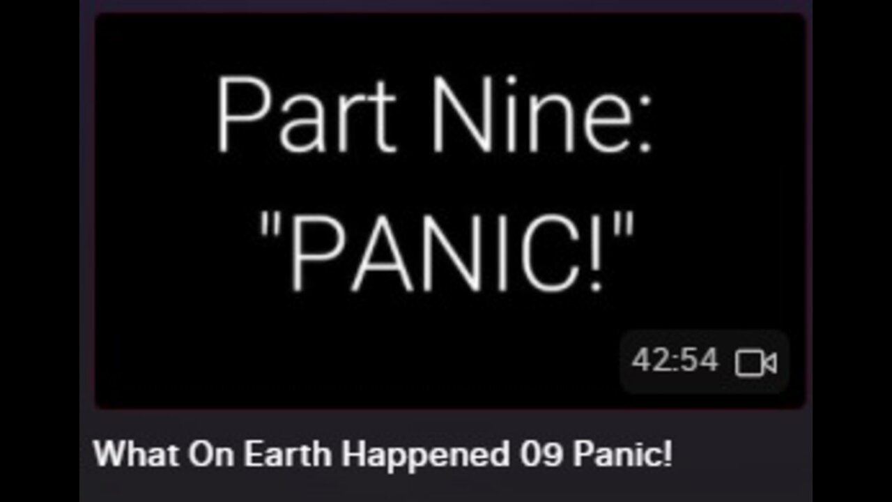 What On Earth Happened 09 Panic!