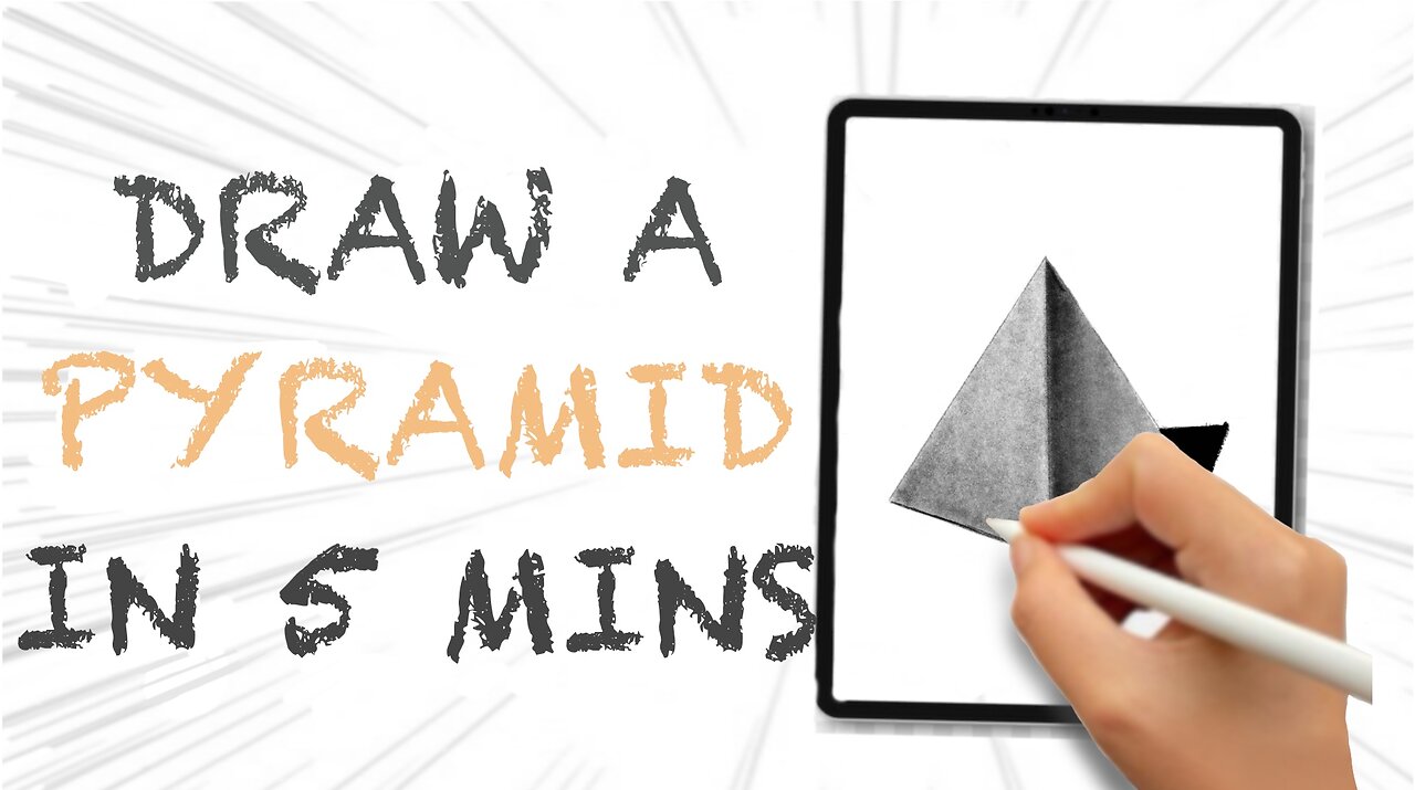 How to draw and shade a pyramid in 5 minutes...learn with @QuickDrawHabit