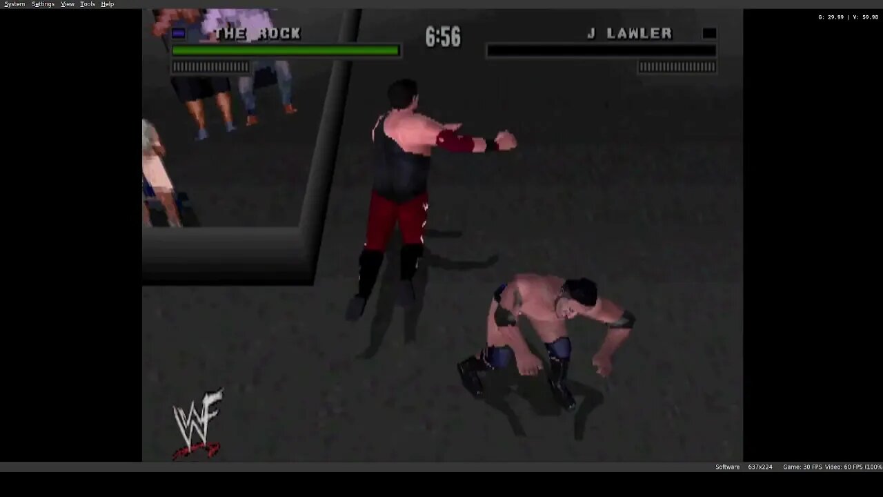 wwf attitude ps1: quite literally in the middle of a match #1