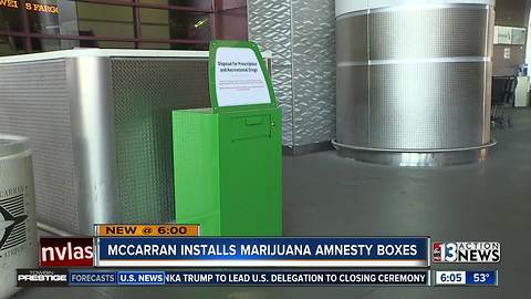 Marijuana amnesty boxes set up at airport in Las Vegas