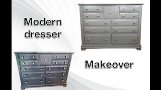 LARGE MODERN DRESSER MAKEOVER/ FURNITURE RESTORATION