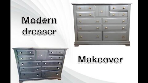 LARGE MODERN DRESSER MAKEOVER/ FURNITURE RESTORATION