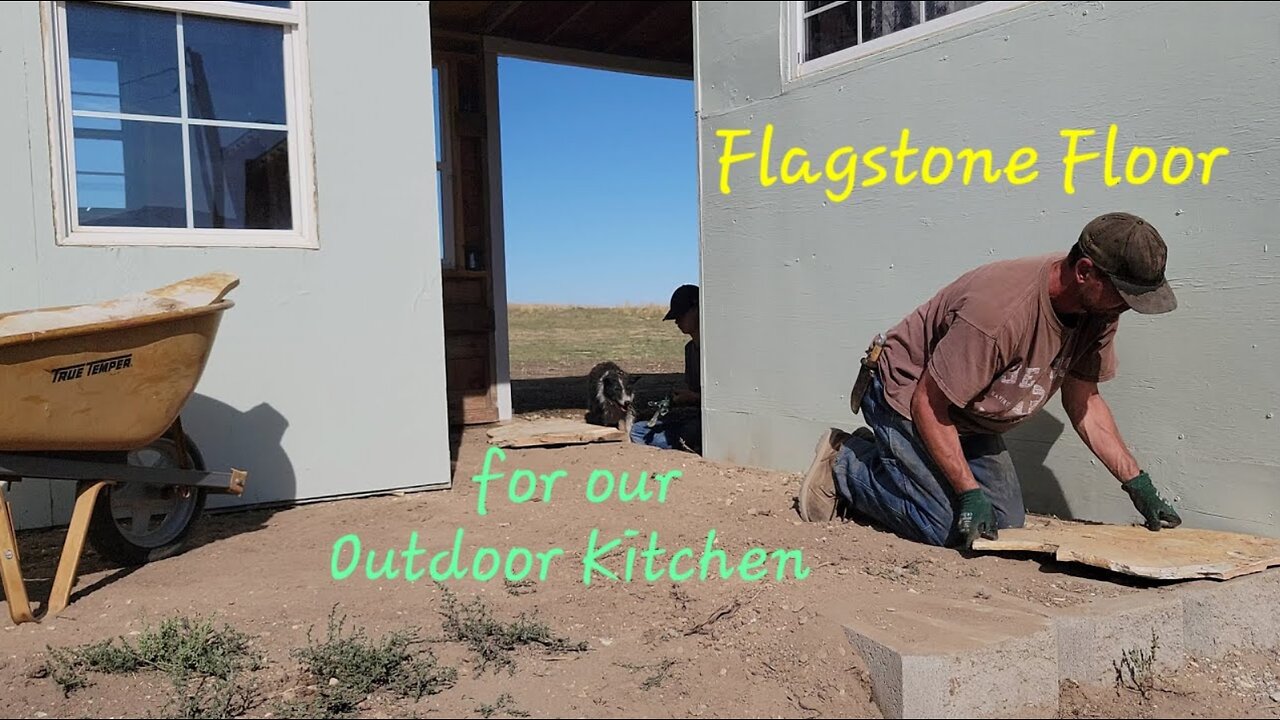Flagstone Floor for our Outdoor Kitchen