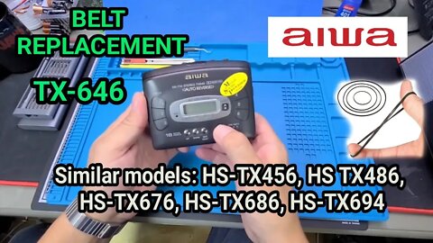 BELT REPLACE: AIWA TX646 (HS-TX456, HS TX486, HS-TX676, HS-TX686, HS-TX694)