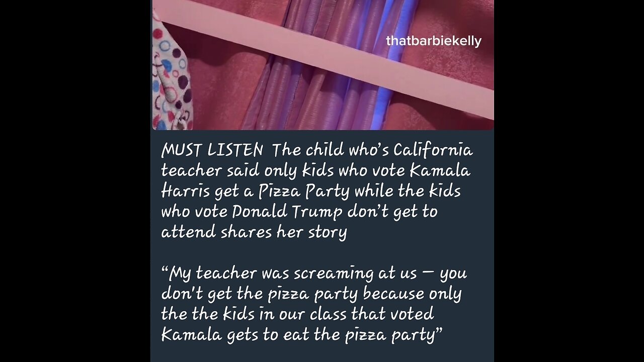 "Only kids that vote 🗳 for Kamala get a pizza 🍕 party."