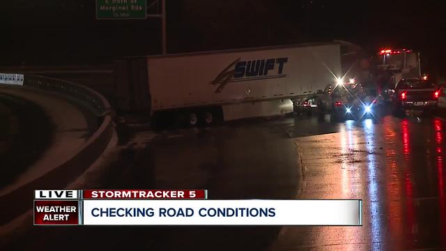Jackknifed semi closes portion of 90 W