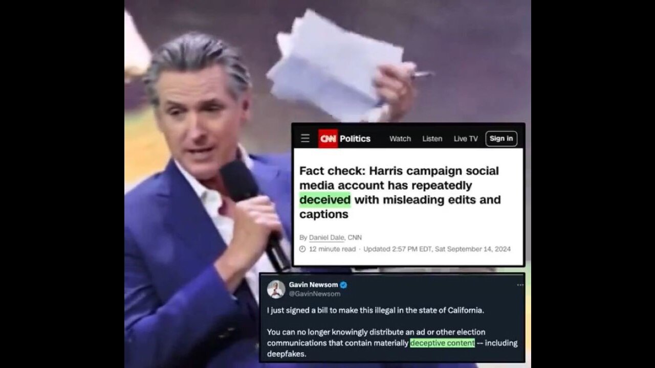 Fascist Gavin Newsom Signs Bill Into Law Allowing Government To Ban 'Deceptive' Social Media Posts