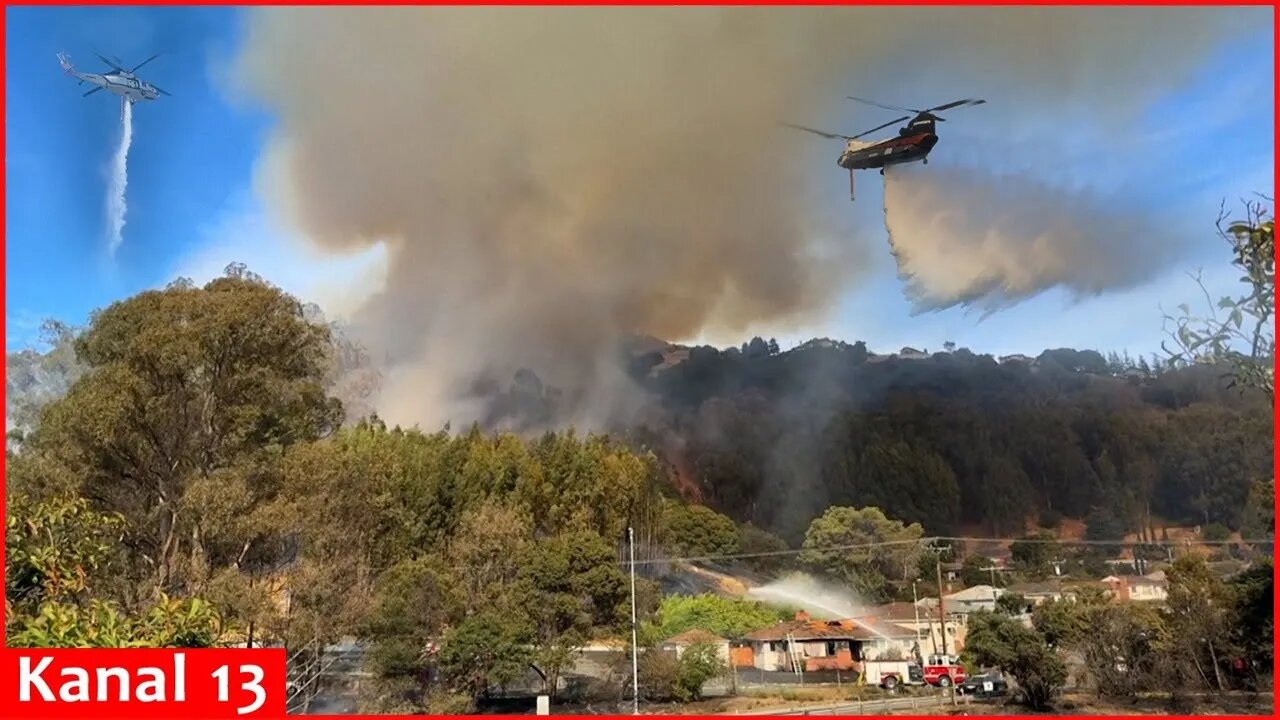 Fast-moving California brush fire prompts evacuations in Oakland neighborhood