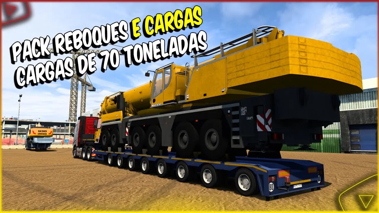 PACK REBOQUES E CARGAS COM EXCESSO DE PESO PARA EURO TRUCK SIMULATOR 2 1.46