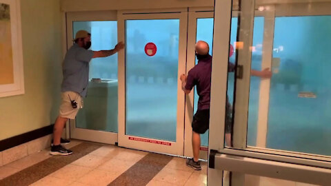 Thunderstorm Pushes Door Open At Hotel