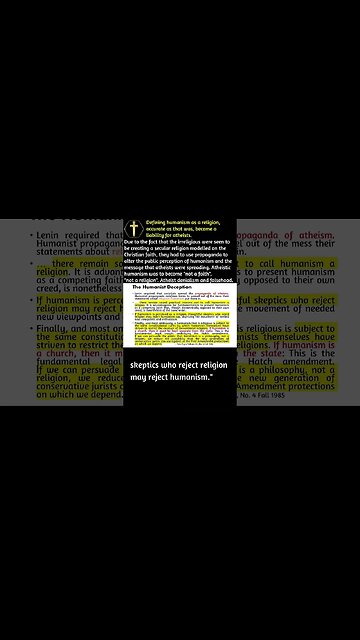 Humanist propaganda to reframe it as not a religion #shorts