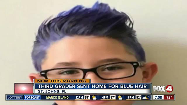 Student sent home on picture day for blue hair