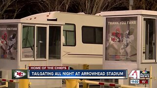 Tailgating all night at Arrowhead Stadium