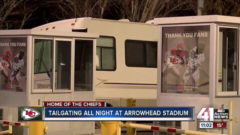 Tailgating all night at Arrowhead Stadium