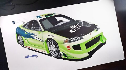Drawing Tutorial And Time Lapse | Mitsubishi Eclipse GSX