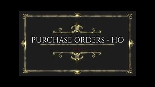 Purchase Orders - HO