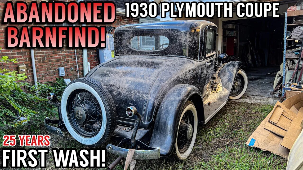 First Wash In 25 Years: Barn Find 1930 Plymouth Coupe | Satisfying Car Detailing Restoration!