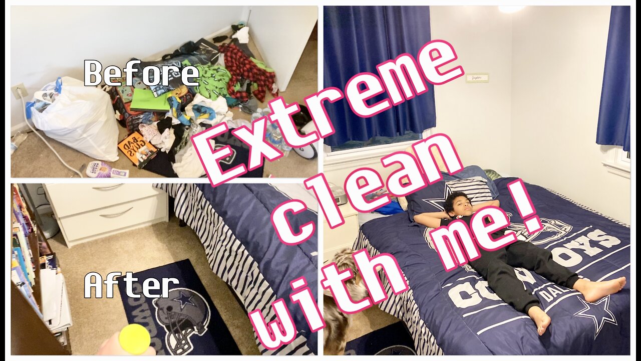 EXTREME ALL DAY DEEP CLEAN WITH ME! 🧽 BEDROOM SPRING CLEANING MOTIVATION | DECLUTTER & ORGANIZE|🌪