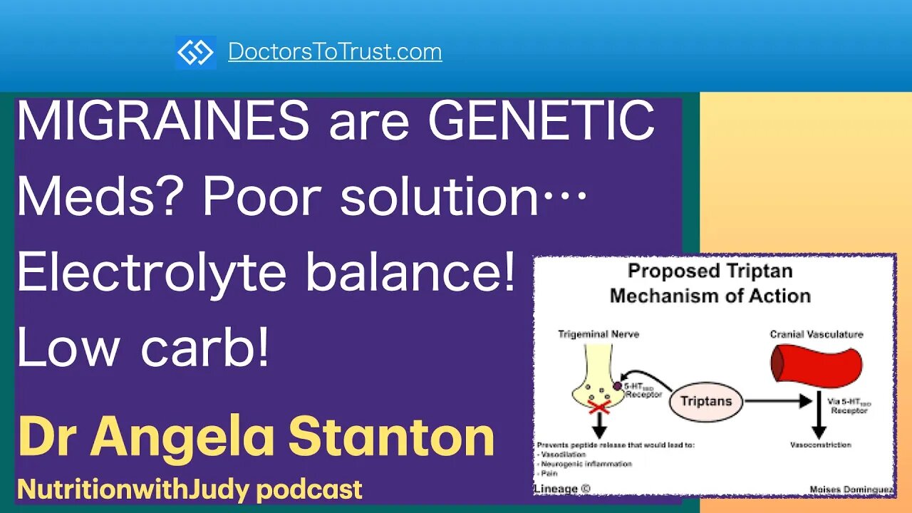 ANGELA STANTON 7 | MIGRAINES are GENETIC Meds? Poor solution…. Electrolyte balance! Low carb!