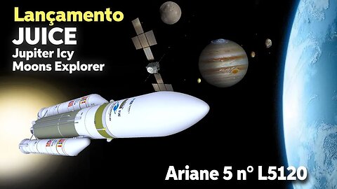 LANÇAMENTO DO FOGUETE ARIANE 5 L5120 COM A SONDA JUICE PARA JÚPITER