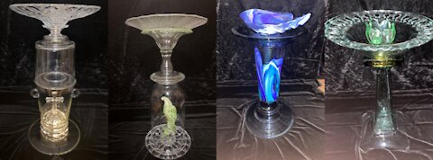 Art glass birdbaths