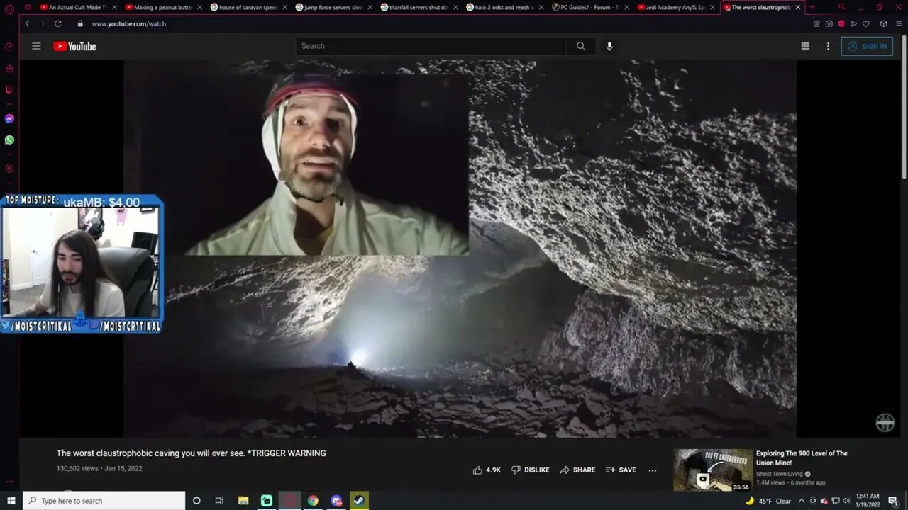 MoistCr1tikal Reacts To The Worst Claustrophobic Caving You Will Ever See TRIGGER WARNING