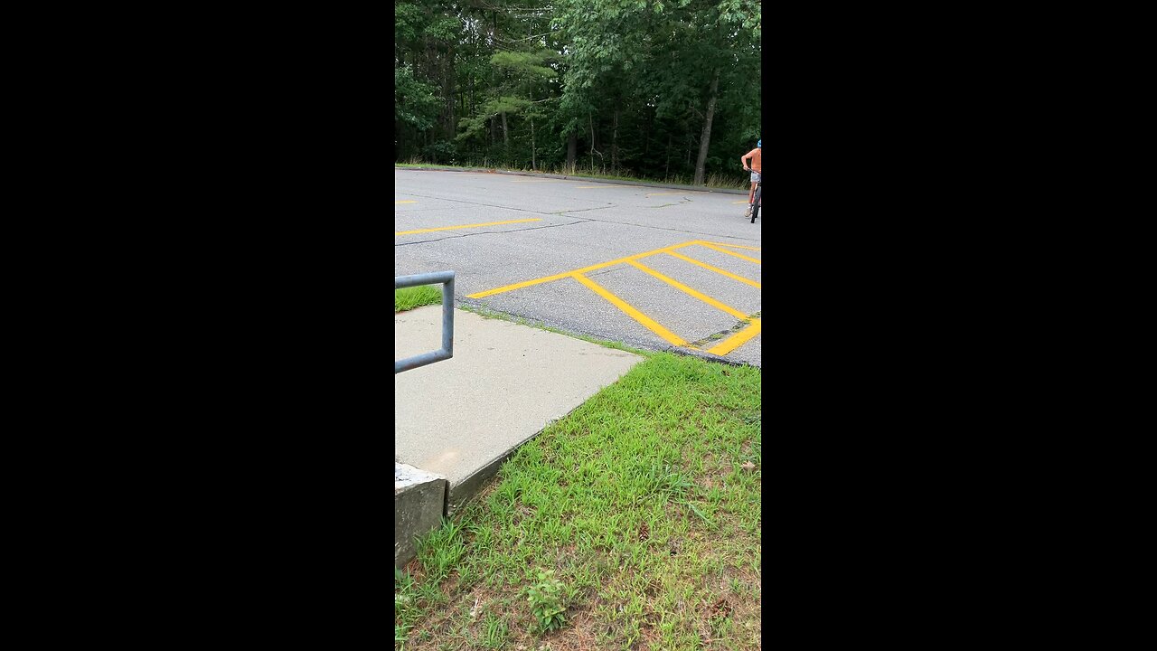 My friend doing the stair jump